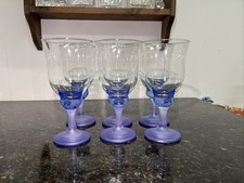 Set of Six Wine Glasses Purple