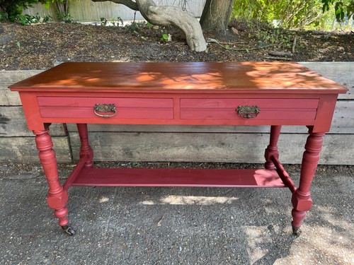 Antique red painted console - antique,