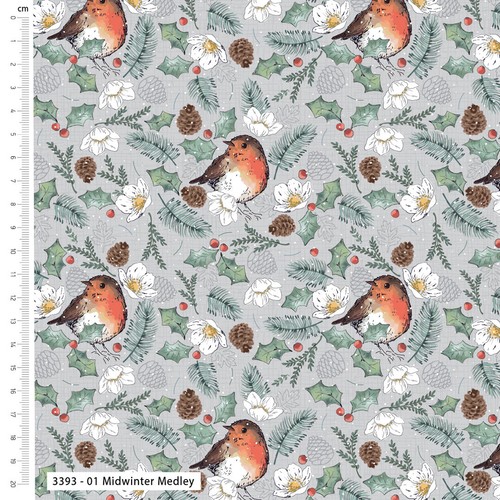 Little red robin - red, fabric