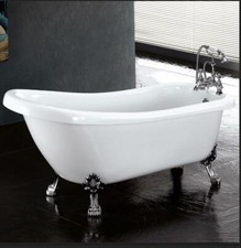 Luxury Freestanding Slipper Bath chrome Feet 0 Tap Holes  1700x730x770mm