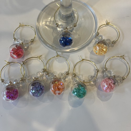 Wine glass charms set - wine, 8
