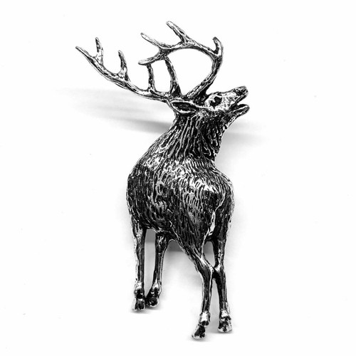 Deer stag pewter - pewter, brooch