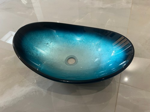 Glass countertop basin