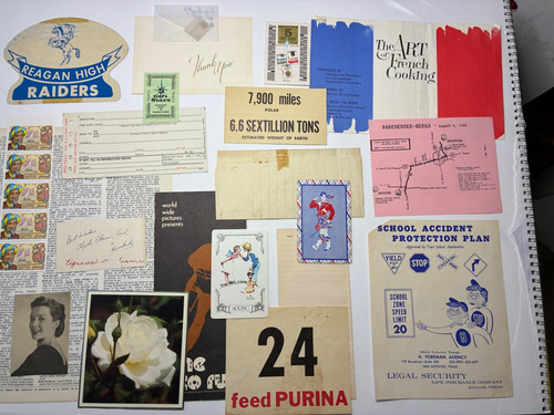 Paper ephemera collage - 50+,