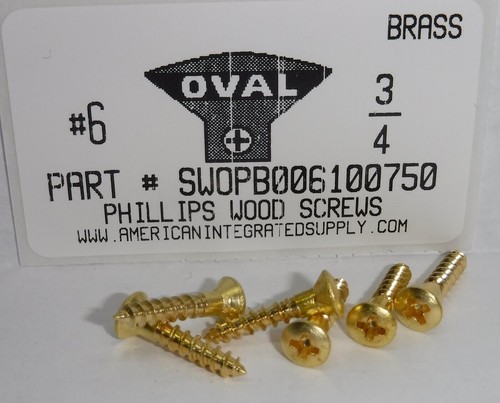 6x3 oval head phillips wood - #6x3/4,