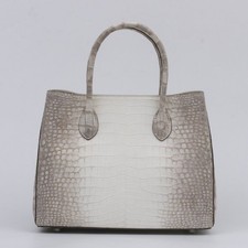Real White croc belly skin handbag