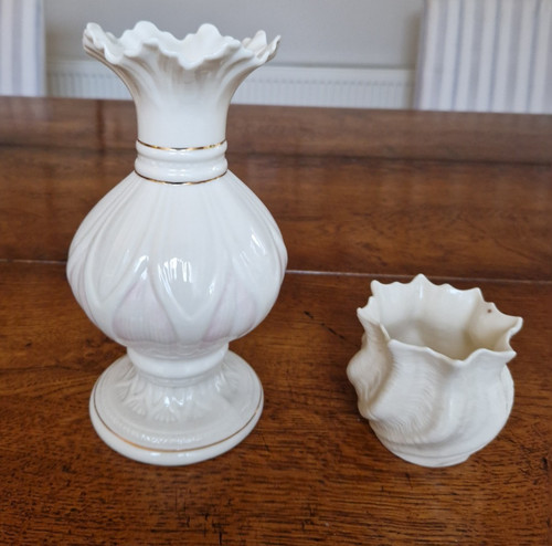 Belleek fine china vases - 2,
