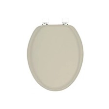 Champagne Beige Soft Padded Toilet Seat Cushioned Elongated Cover Cushy Comfort