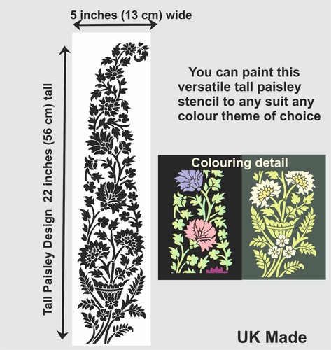 Large inch paisley stencil - 22,