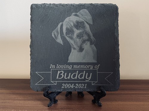 Dog memorial photo plaque pet - memorial,