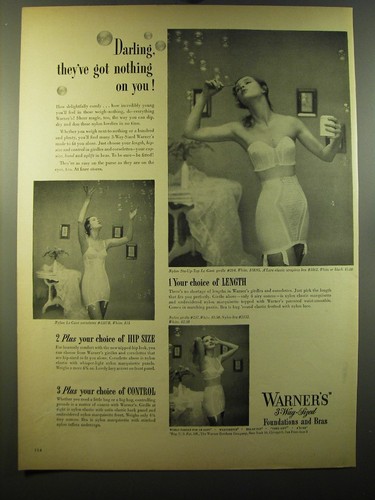 1950 warner advertisement - warner's,