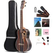 Batking 26''Left-handBlackwood Tenor Acoustic Electric Ukulele With Truss Rod/EQ