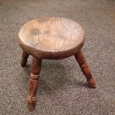 Antique Wooden Milking Stool