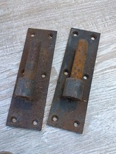 Vintage Old Cast Iron Metal Antique Style Gate Garage Door Brackets Hinges
