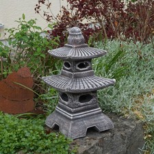 Japanese pagoda with eight windows, stone figure, H. 40 cm, 11 kg, frost-proof