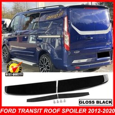 FOR FORD TRANSIT CUSTOM 2012-2020 GLOSS BLACK REAR TWIN BARN DOOR ROOF SPOILER