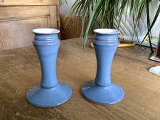 2 Denby Colonial Blue 4.3/4" Candlesticks