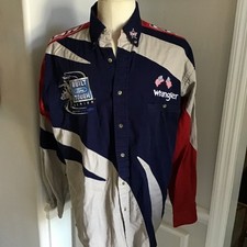 PBR Built Ford Tough Series Wrangler Shirt Mens SZ L Rodeo Bull Rider Cowboy VTG