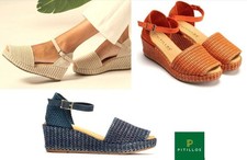 Pitillos Spain Raffia Mid Wedge Heel Espadrilles Pitillos Shoes 10560 Platforms