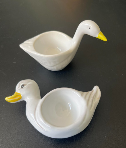 Vintage ceramic white duck - vintage,