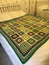 CROCHET Handmade Granny Square Blanket, Throw, Multi-Coloured. 52” Square. Gift