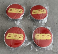 4 X BBS Wheel Centre Cap Alloy Hub Center Caps 60mm Red/ Gold NEW SEALED