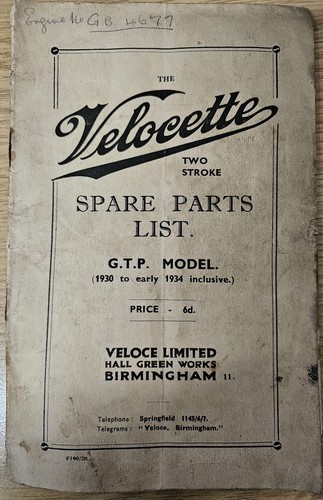 Vintage 1934 velocette - 1934, g.t.p