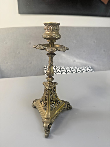 Antique small brass oil lamp - small,