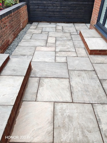 Grey indian stone paving - indian,