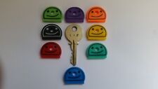 Soft Plastic Smiley Key Caps Mixed Colours Covers Top Cap Tag Door Identifier