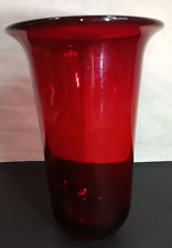 Antique Hand Blown Thick Crimson Red Glass Globe Sanctuary Lamp Cover Christian