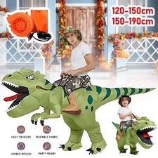 Halloween Kids Adult Scary T-Rex Inflatable Costume Blow Up Suits Party Dress