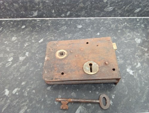 Antique vintage rim lock - vintage, with