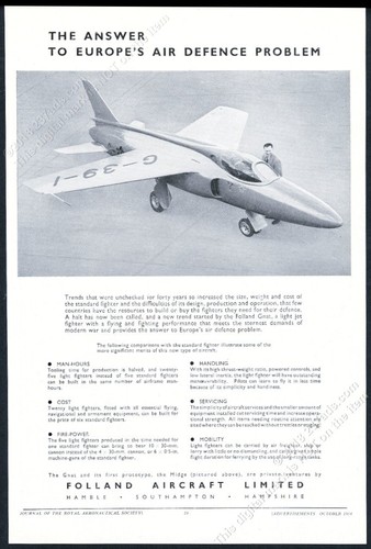 1954 folland midge plane - midge,