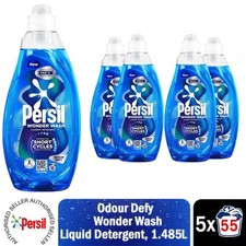 Persil Wonder Wash Liquid Detergent Bio Odour Defy 55 Washes 1.485 Litre, 5 Pack