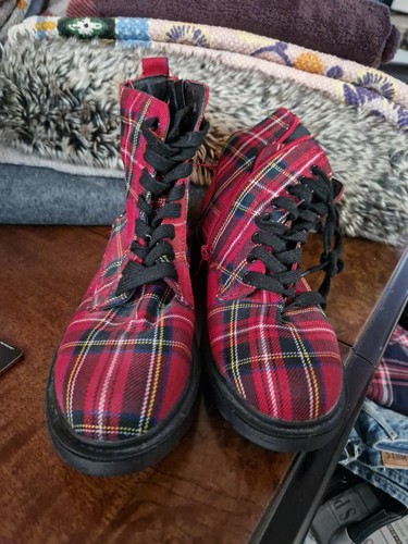 Primark tartan lace boots - tartan,
