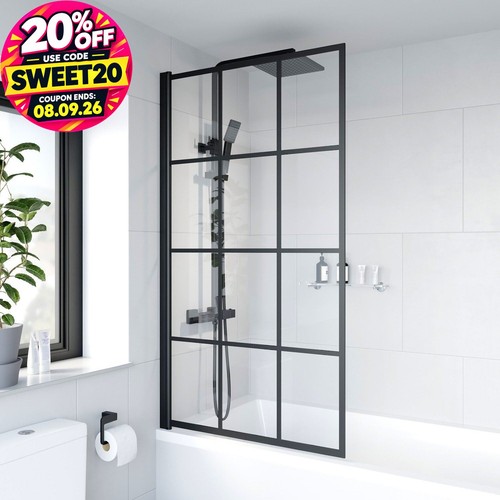 Bath shower screen black - shower,