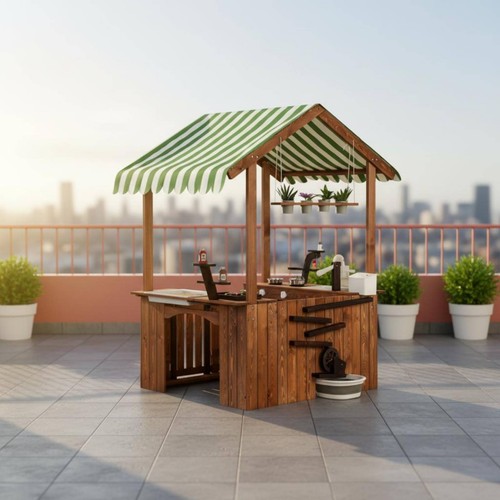 Wooden outdoor playhouse - outdoor,