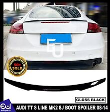 FOR AUDI TT S LINE MK2 8J 08-14 GLOSS BLACK REAR ADD ON TRUNK SPOILER BOOT WING
