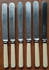Vintage Set 6 Faux Bone Table Knives Lewis,Rose & C° Sheffield B12 N°2