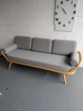 Ercol Daybed Cushions and Covers Mid Grey with Bolsters