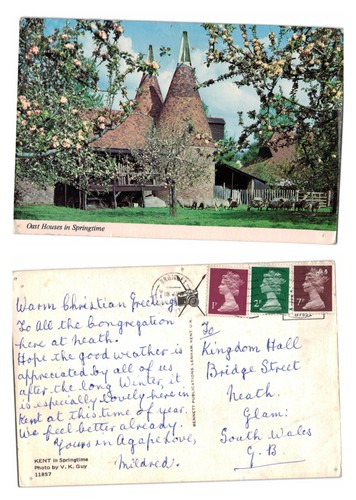 Vintage postcard oast houses - vintage,