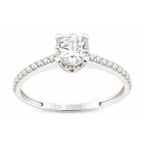 9ct white gold simulated - white,