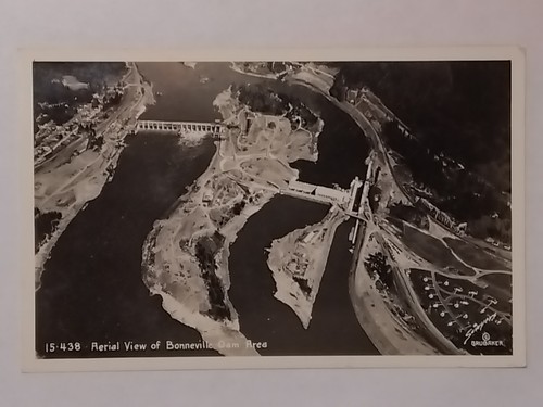 Aerial view bonneville dam - of,