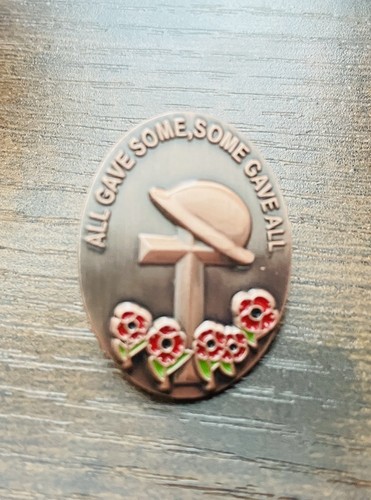 Red poppie flower pin veteran - poppie,