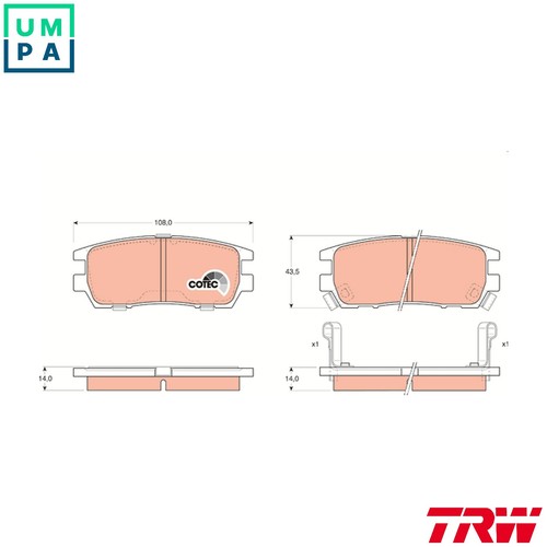 Brake pad set disc - disc,