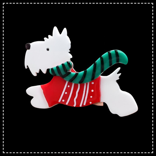 Dog brooch pin acrylic - dog,