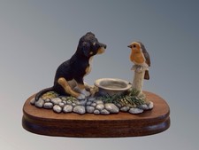Border Fine Arts figure ‘Puppy and Robin’ FE16 by Ray Ayres 1991, 10cm tall