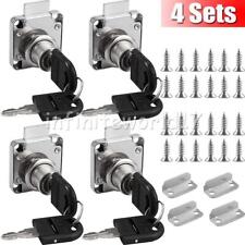 4x Locks & 8 Keys Cam Furniture Lock Door Cupboard Cabinet Letter Mailbox Drawer