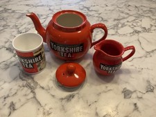 Yorkshire Tea Pot, Milk Jug &